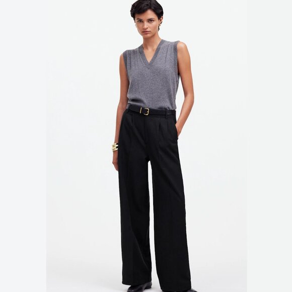 Madewell The Harlow Wide-Leg Pant, black, size 6 - Picture 3 of 7